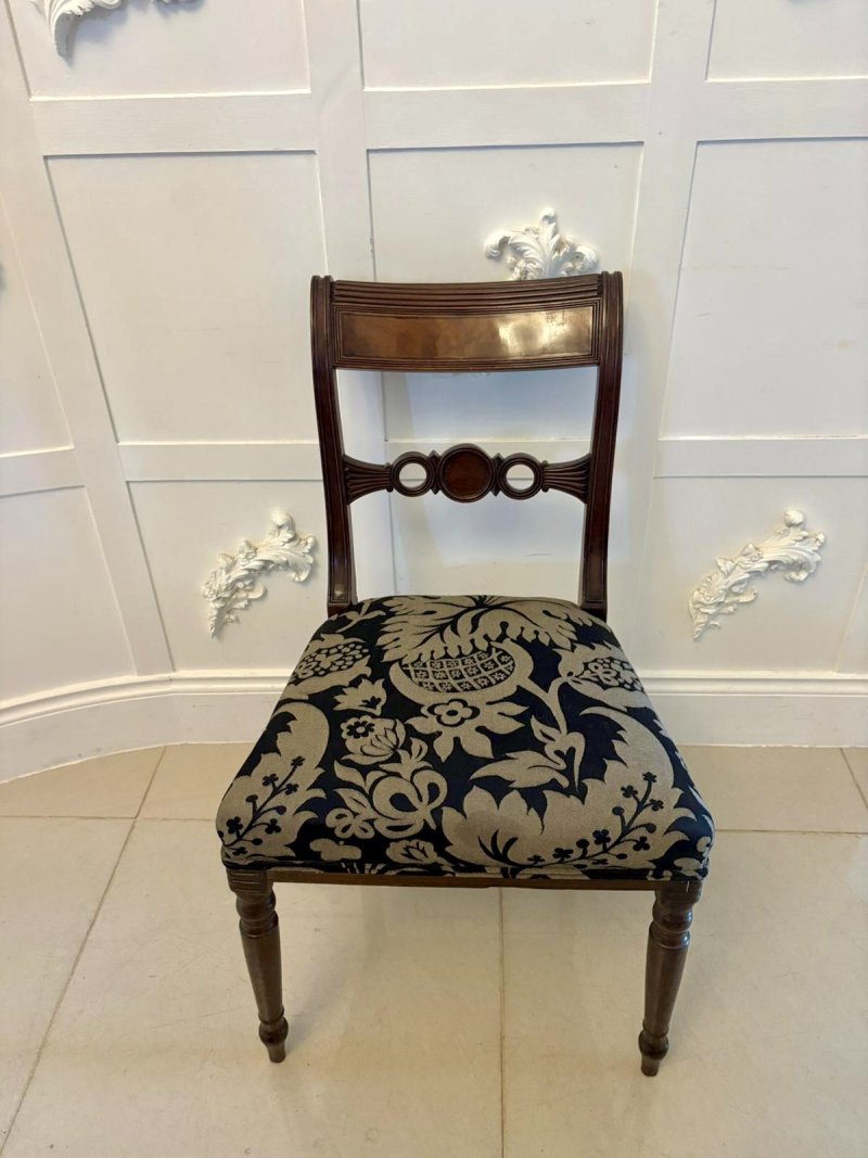 Antique Set of Four Regency Mahogany Dining Chairs - Image 12